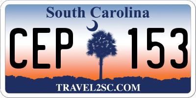 SC license plate CEP153