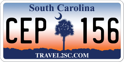 SC license plate CEP156