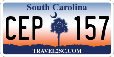 SC license plate CEP157