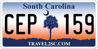 SC license plate CEP159