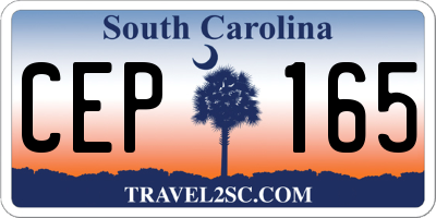 SC license plate CEP165