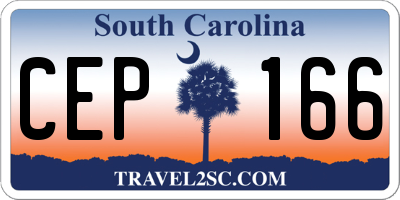 SC license plate CEP166