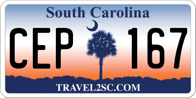 SC license plate CEP167