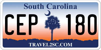 SC license plate CEP180