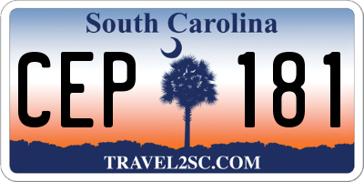 SC license plate CEP181