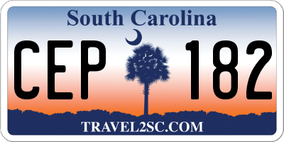SC license plate CEP182