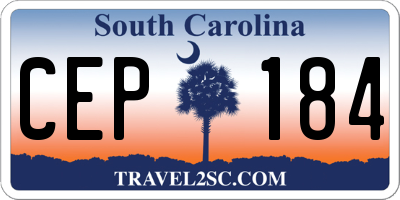 SC license plate CEP184