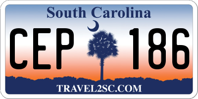 SC license plate CEP186