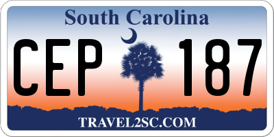 SC license plate CEP187