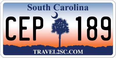 SC license plate CEP189