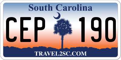 SC license plate CEP190