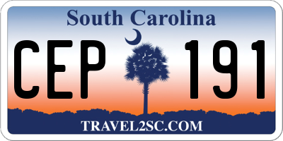 SC license plate CEP191