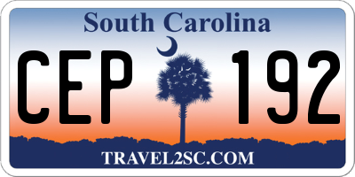 SC license plate CEP192