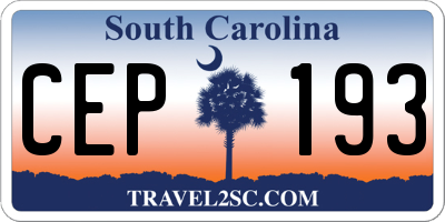 SC license plate CEP193