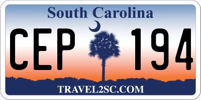SC license plate CEP194