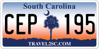 SC license plate CEP195