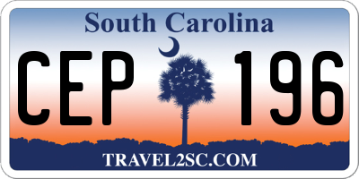 SC license plate CEP196
