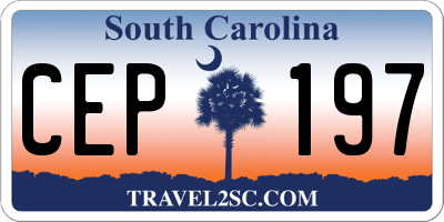 SC license plate CEP197