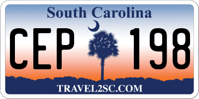 SC license plate CEP198