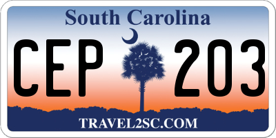 SC license plate CEP203