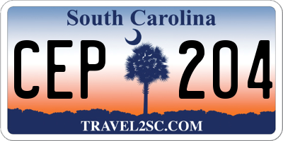 SC license plate CEP204
