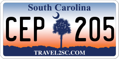 SC license plate CEP205