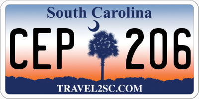 SC license plate CEP206