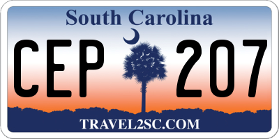 SC license plate CEP207