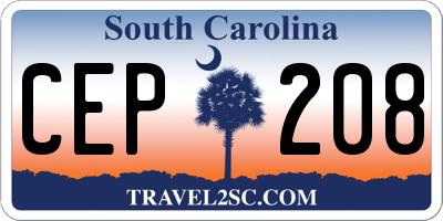 SC license plate CEP208