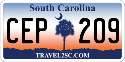 SC license plate CEP209