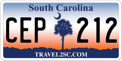 SC license plate CEP212