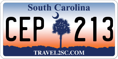 SC license plate CEP213