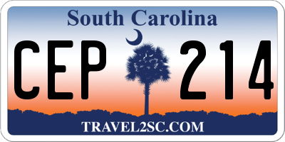 SC license plate CEP214