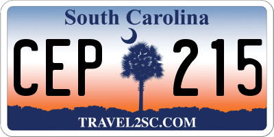 SC license plate CEP215