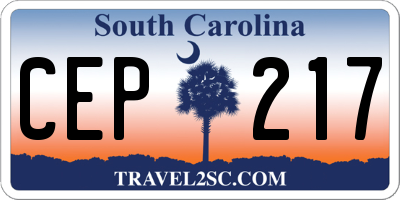 SC license plate CEP217