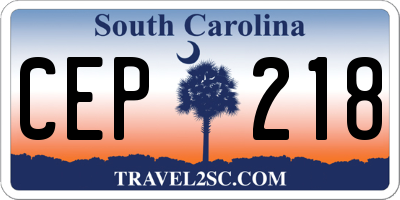 SC license plate CEP218