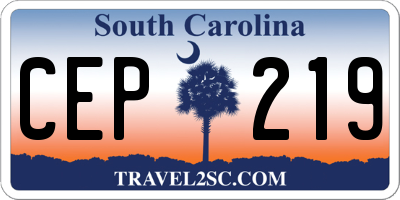 SC license plate CEP219