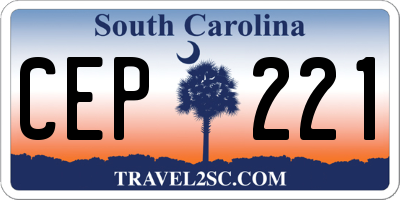 SC license plate CEP221