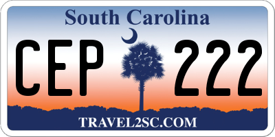 SC license plate CEP222