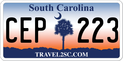 SC license plate CEP223