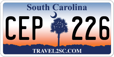SC license plate CEP226