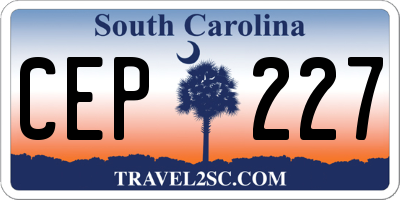 SC license plate CEP227