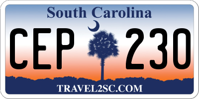 SC license plate CEP230