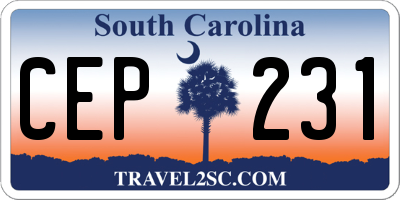 SC license plate CEP231