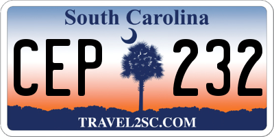 SC license plate CEP232