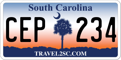 SC license plate CEP234