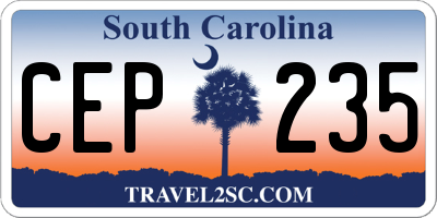 SC license plate CEP235