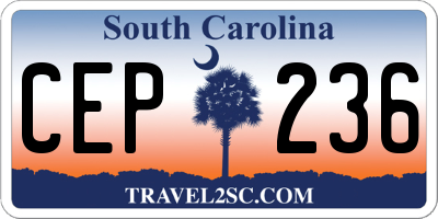 SC license plate CEP236