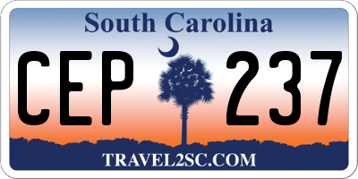 SC license plate CEP237