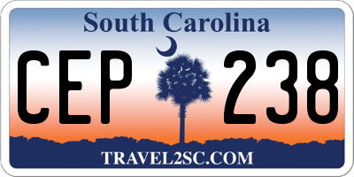 SC license plate CEP238